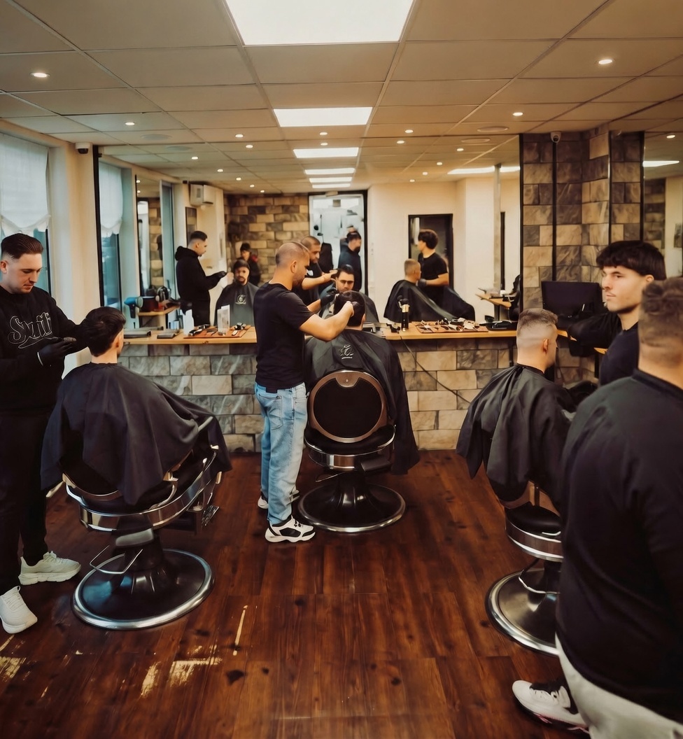 Interior de The Good Barber: sillón de barbero clásico en Jerez de la Frontera